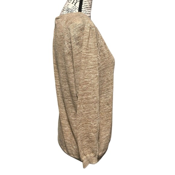 J CREW WOMEN'S TAN BEIGE MARLED LINEN BLEND ZIP UP CARDIGAN JACKET SWEATER S - Picture 2 of 11